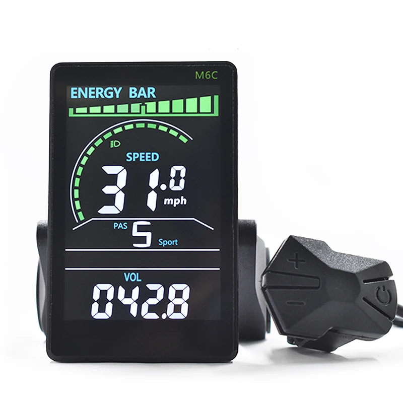 

M6C【UART2】 E велосипедный ЖК-компьютер с градиентом цвета, цифровой спидометр, одометр для электрического велосипеда, аксессуары для велосипеда