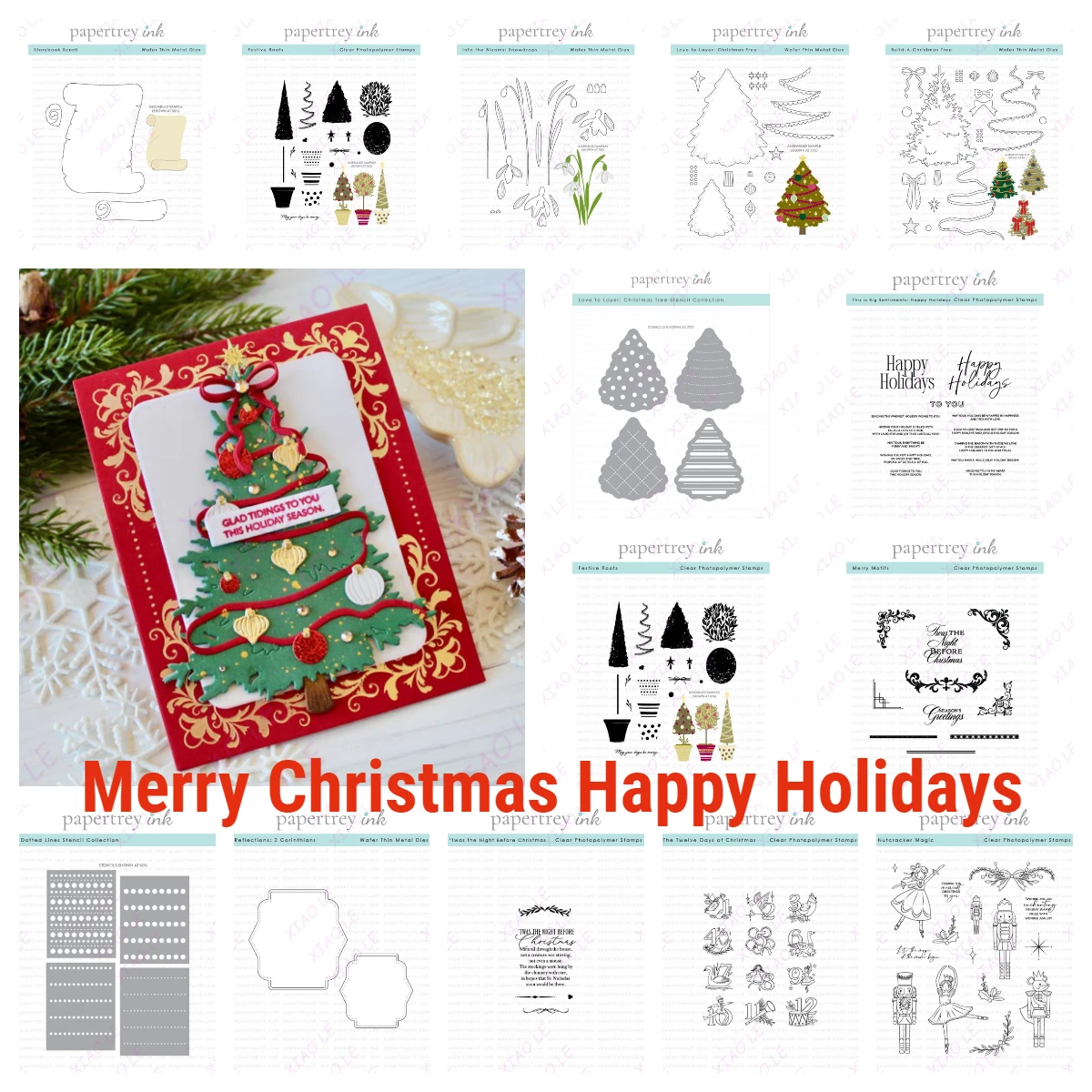 

New Christmas Tree Stitched Snowflakes Stamps And Dies New Arrival 2025 Scrapbook Diary Decoration Stencil Embossing Template