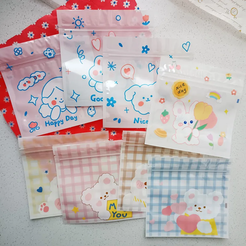 Plastic Ziplock Bags Cartoon Nuts Candy Cookie Chocolate Gift Packaging Party Favor Zipper Wrapping Supplie Soap Bag 13.5x13.5cm
