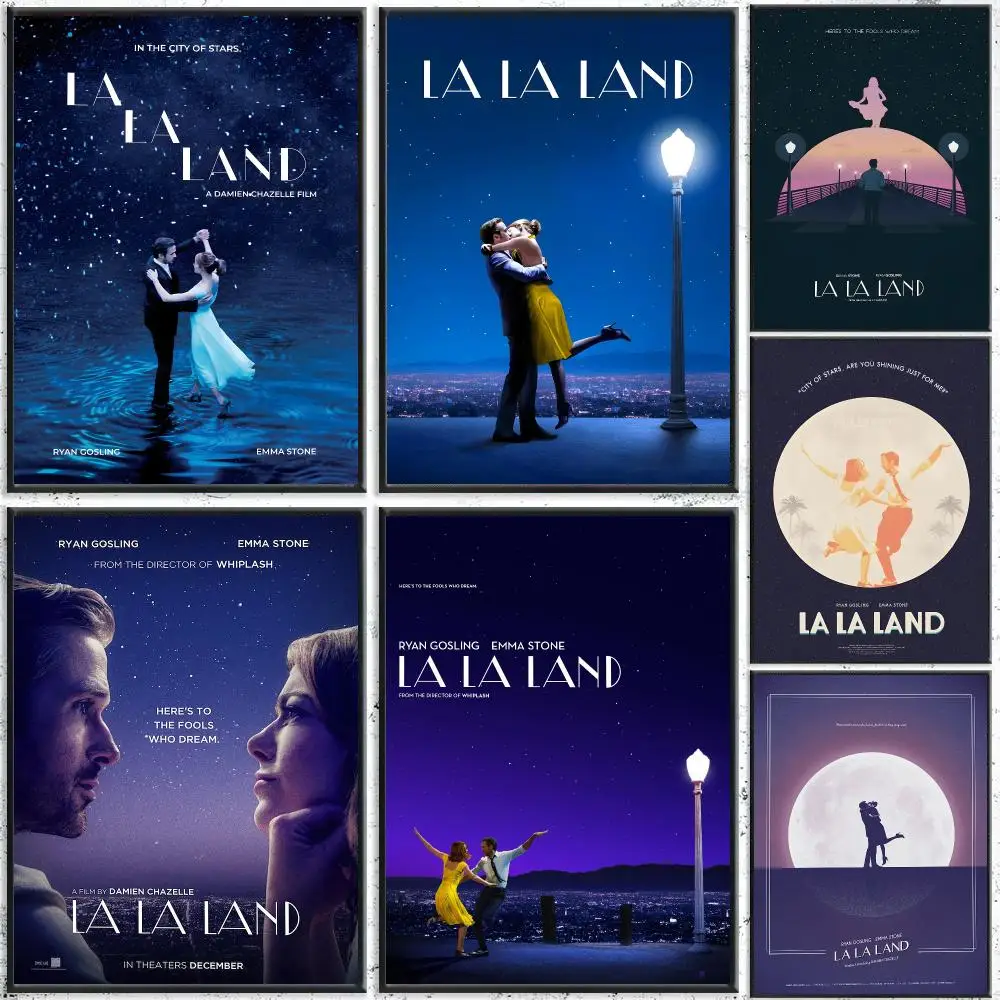 Movie La La Land Poster Self-Adhesive Waterproof Wall Stickers, Coffee Bar Home Wall Decor