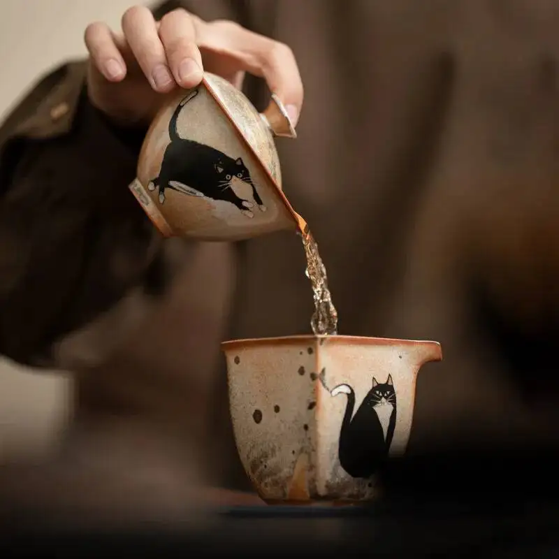  Japanese Handmade Kiln Change Ceramic Ercai Gaiwan Single Small Tea Bowl Tea Cup
