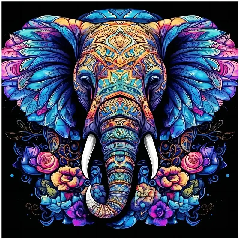

GATYZTORY Diamond Embroidery Elephant DIY Mosaic Animal Picture Rhinestones Beaded Painting Handicraft New arrival