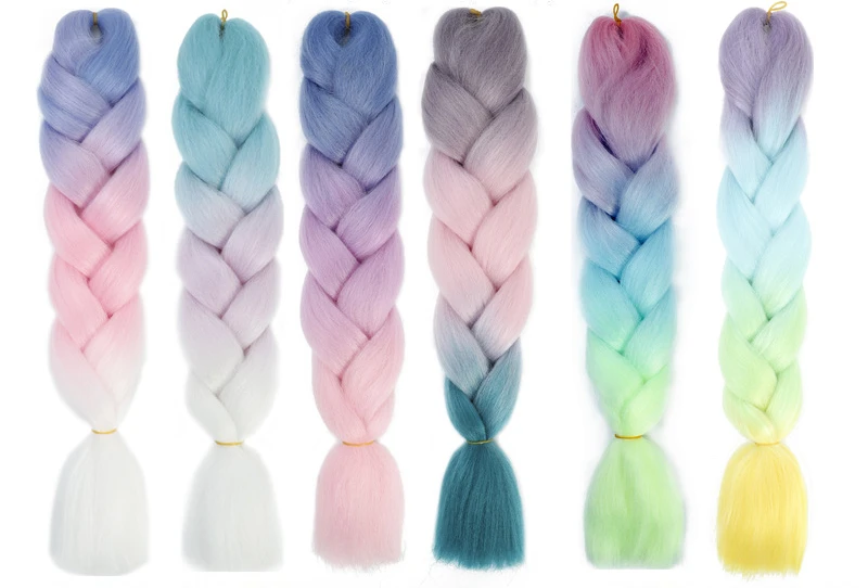 Extensões De Cabelo De Trança Jumbo Sintética Para Mulheres, Cabelo Falso Africano, Fibra De Alta Temperatura, 24 Polegadas