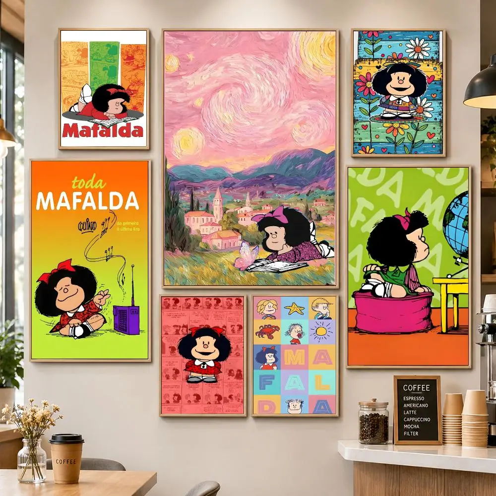 Comic Mafalda Quino Argentine Humor Classic Satire Poster PP Decorative Poster Print Apartment Dorm Office Cafe Gift