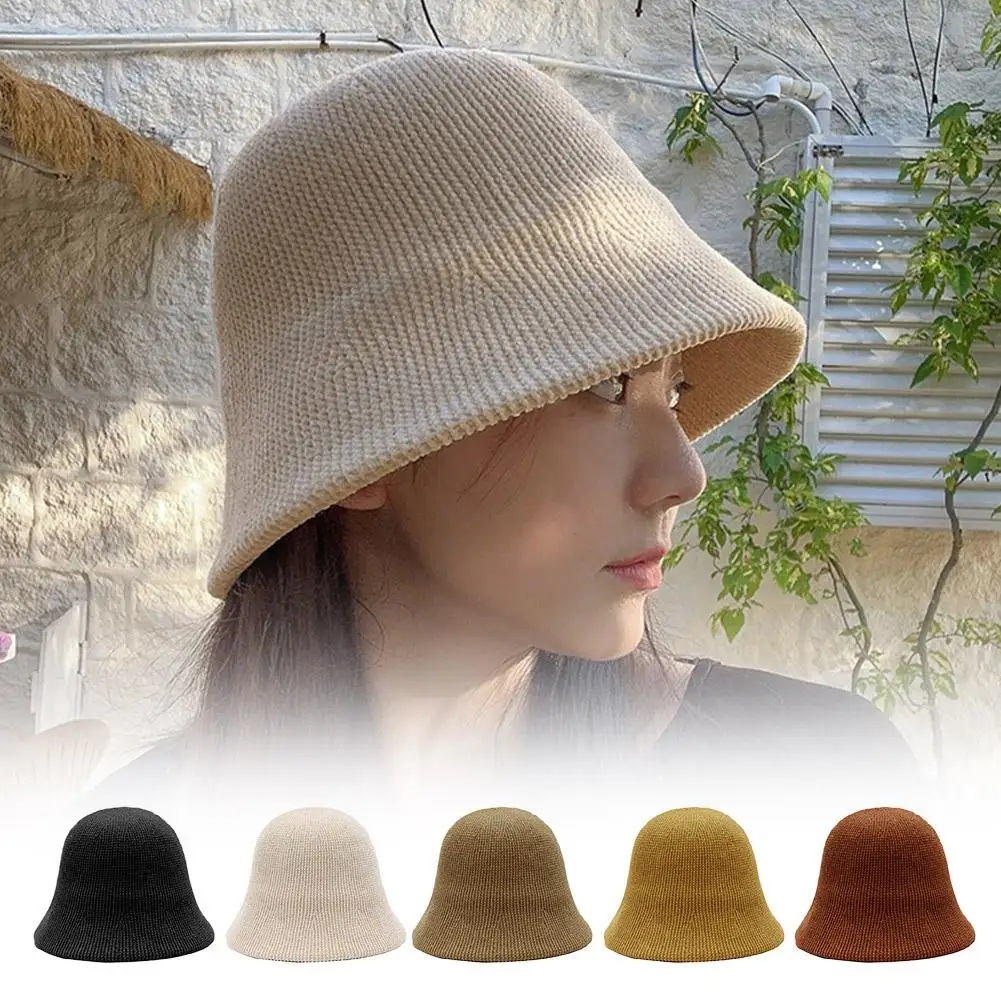 Chenille Bucket Hat For Autumn And Winter For Women Simple Versatile Fisherman Hat Casual Warm Basin Caps For Ladies P3q3