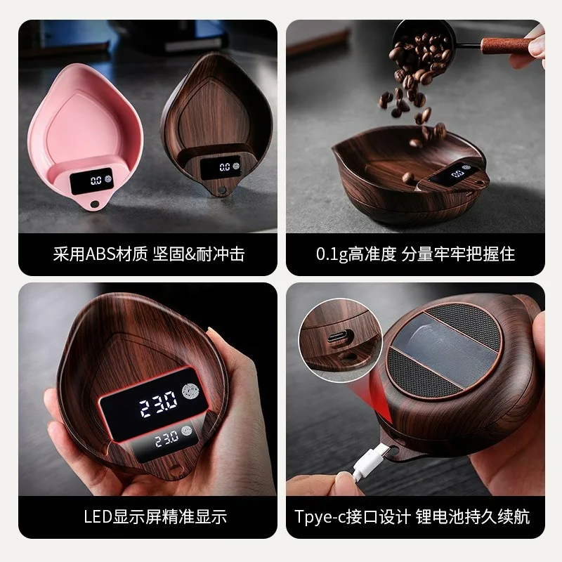 Professional Coffee Bean Scale with Timer, High Precision Electronic Weighing Tool for Italian Drip & Hand Brew