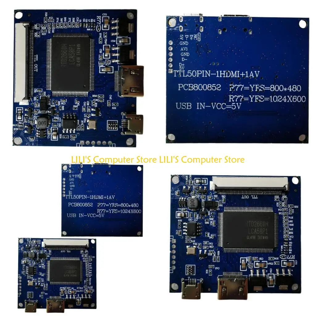 

A52B Плата драйвера Универсальный LVDS ЖК-монитор Контроллер экрана 5 В Портативный компьютер DIY Комплект деталей для TTL 50Pin