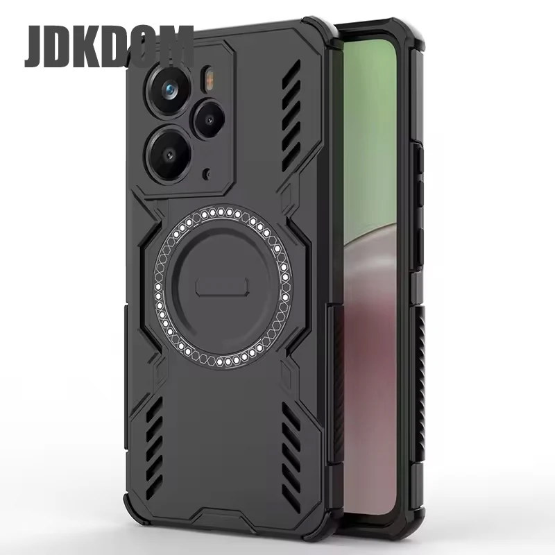 JDKDOM Custodia magnetica per telefono con dissipazione del calore antiurto per OPPO Realme 14 Pro 5G Cover per OPPO Realme 14 Pro Plus 5G