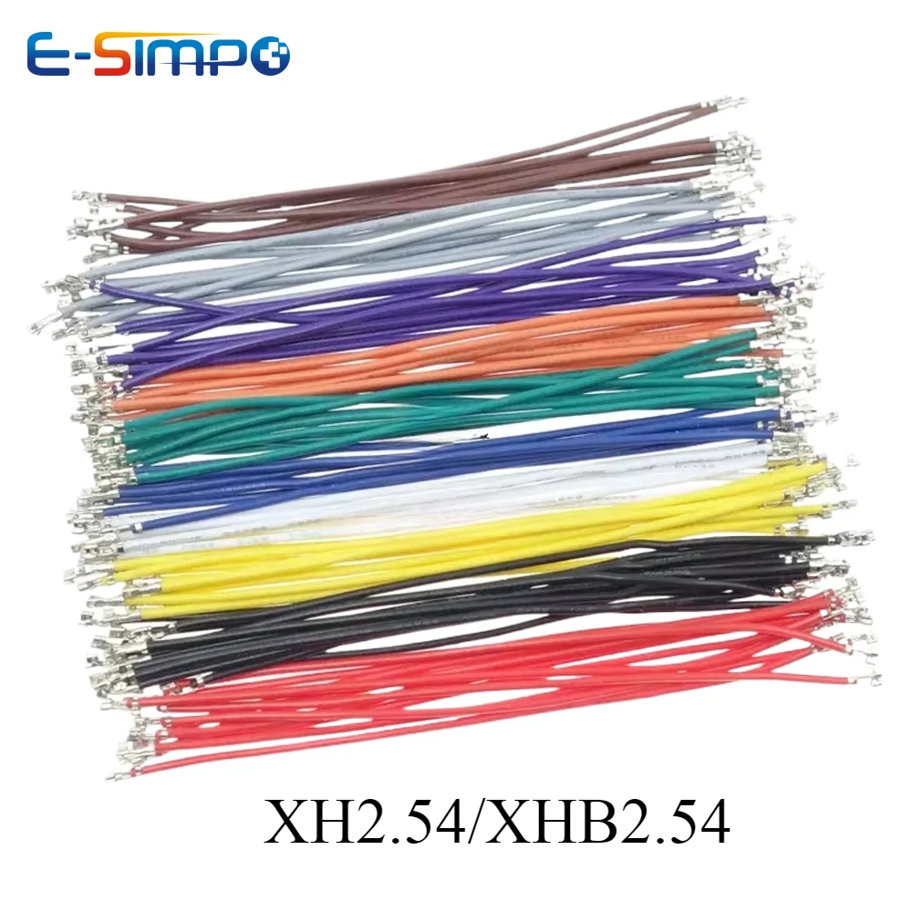 100pcs XH2.54mm 26AWG 22AWG  XHB TJC3 Single Double Head Terminal Crimped Spring Electronic Wire Connection Color Harness