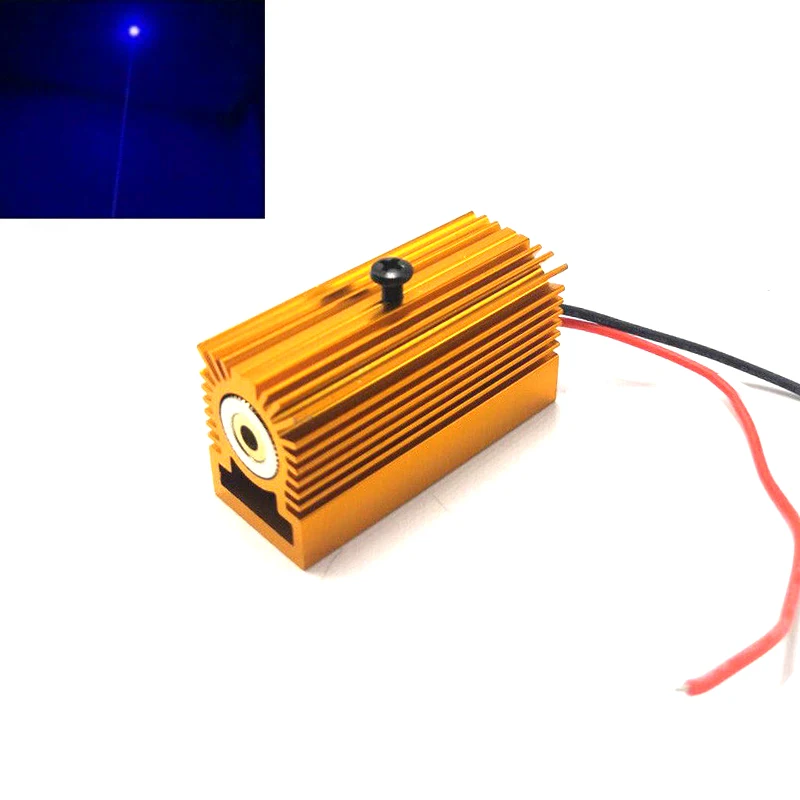 450nm 5mW Adjustable Dot Blue Light Laser Module GH04580A2G Diode with Heat Sink Cooling