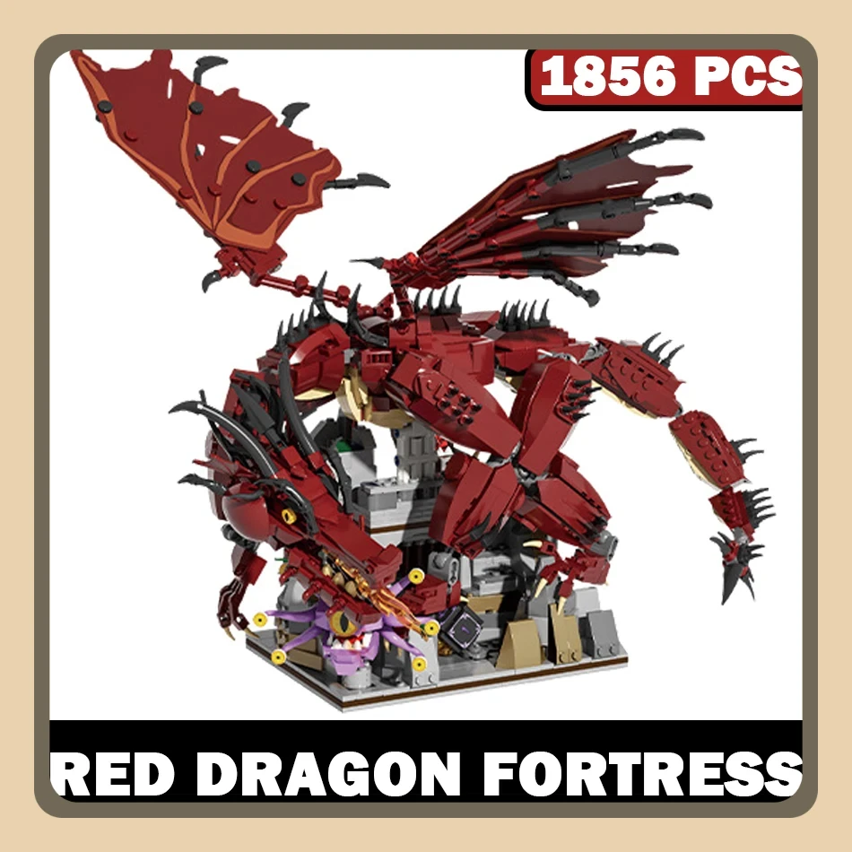 1856PCS Gioco di film MOC Dungeon Fortress Red Dragon Story Building Blocks Monster Eye Modello Creativo Assemblaggio fai da te Giocattolo Ragazzi Regalo