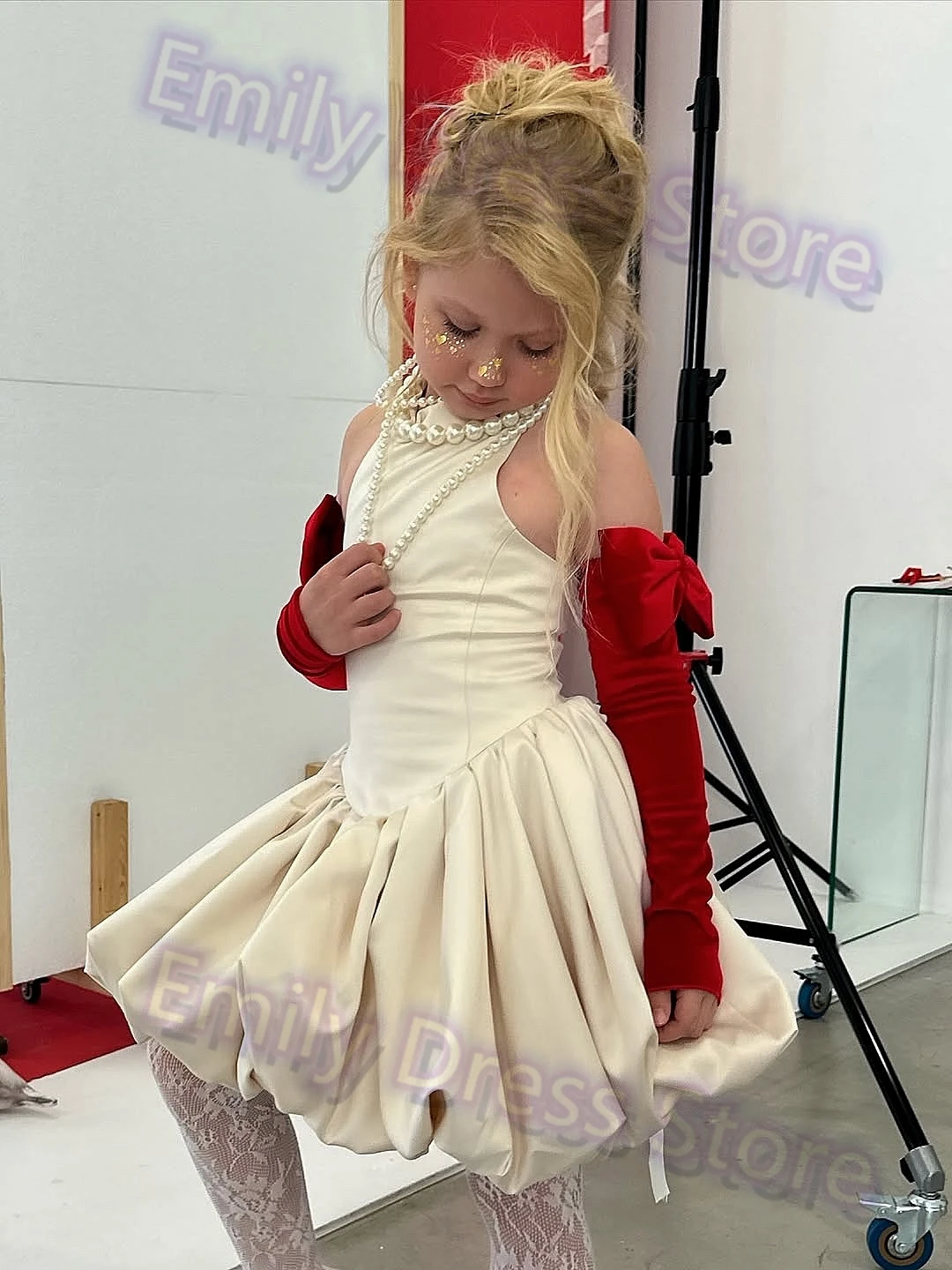 

Платье с цветочным узором цвета шампанского для девочек на свадьбу, пышное мини-платье без рукавов с аппликацией, пышное детское бальное платье для первого причастия на день рождения