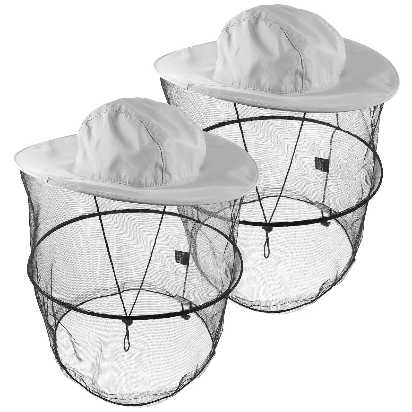 

2pcs Sun Protection Beekeeper Hat Wide Brim Foldable Net Hood For Beekeeping Fishing Hiking Outdoor Travel Portable Breathable
