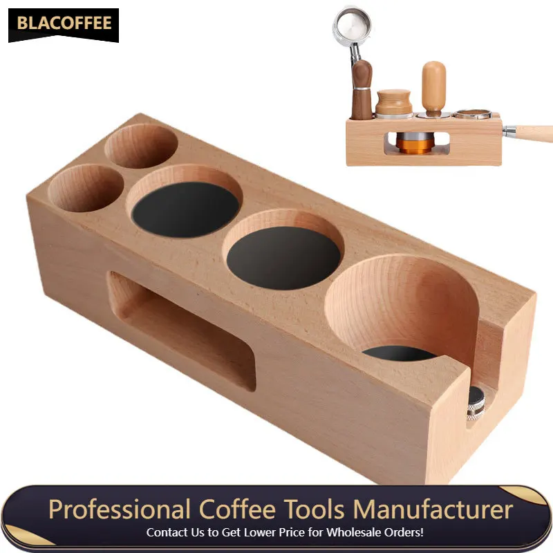 

Coffee Tamping Holder 51/54/58mm Coffee Handle Base Bracket Wooden Storage Support Espresso Tamper Mat Station Filter Stands