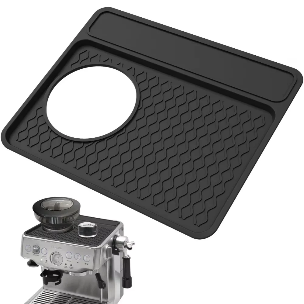 New Silicone Coffee Mat for Breville 870/880 Espresso Machine Top Cover Mat Food Grade Silicone Anti-Slip Espresso Tamper Mat