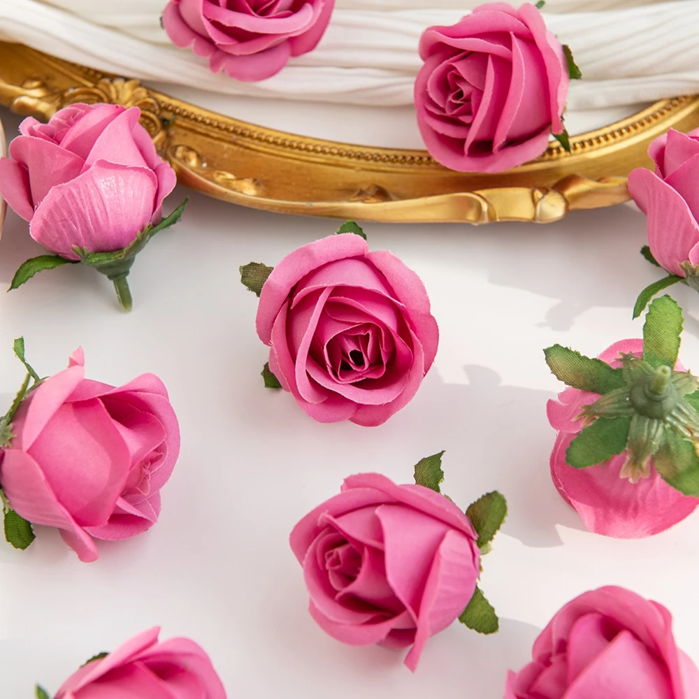 30/60 stuks Kunstbloemen Zijden Rozen Hoofd Bloemstukken Bruiloft Jurk Decoratie Festival DIY Cadeaus Snoepdoos Knutselwerk Haaraccessoires