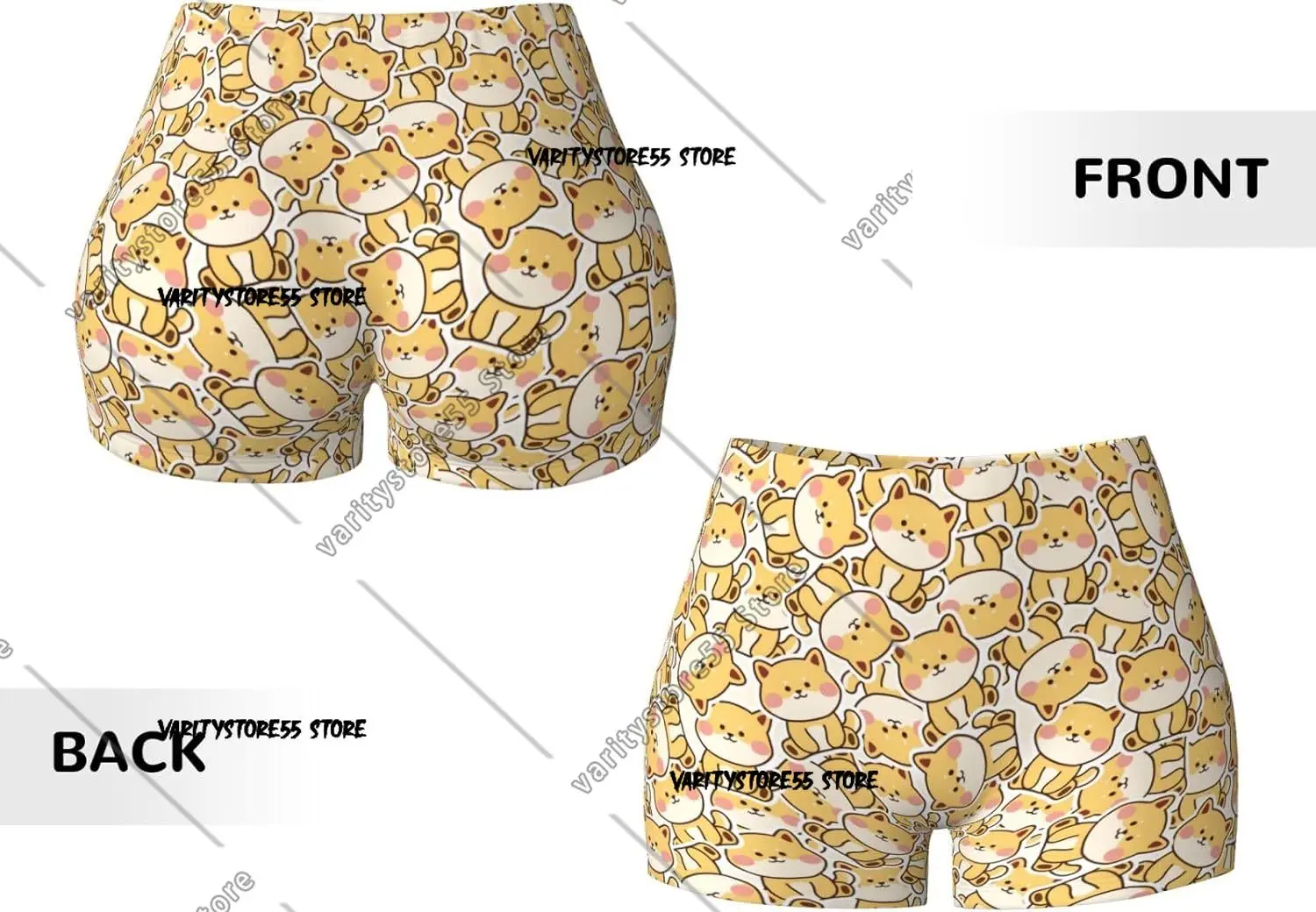 شورت لطيف للتمرين بطباعة شيبا للنساء، شورت نشط ناعم وناعم لصالة الألعاب الرياضية واليوجا