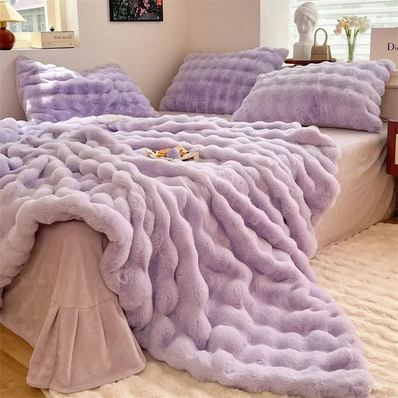 Зимнее плюшевое одеяло с кроликом, приятное для кожи, повседневное одеяло, многофункциональное одеяло, молочное плюшевое одеяло с кондиционером, сна Ins Wind