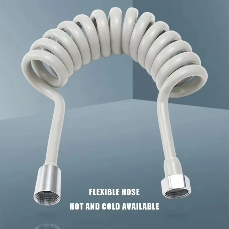 Retractable Spring Shower Hose 2m 3m 5m Flexible Soft Water Pipe For Bathroom Toilet Bidet Sprayer Plumbing Replacement Tube