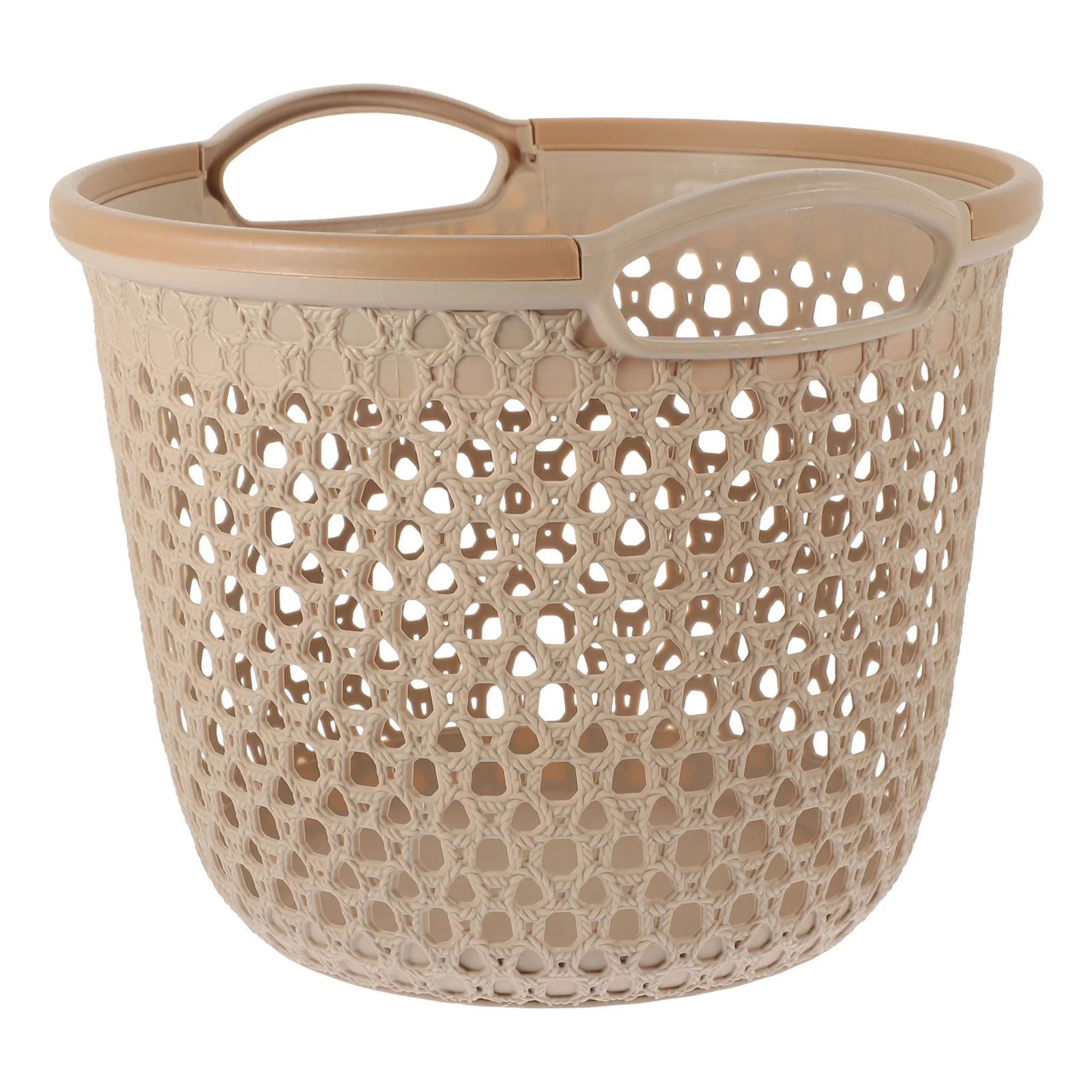 

1pc Waterproof Handheld Dirty Laundry Hamper Large Capacity Hollow Out Design For Bathroom Bedroom Laundry Storage Basket