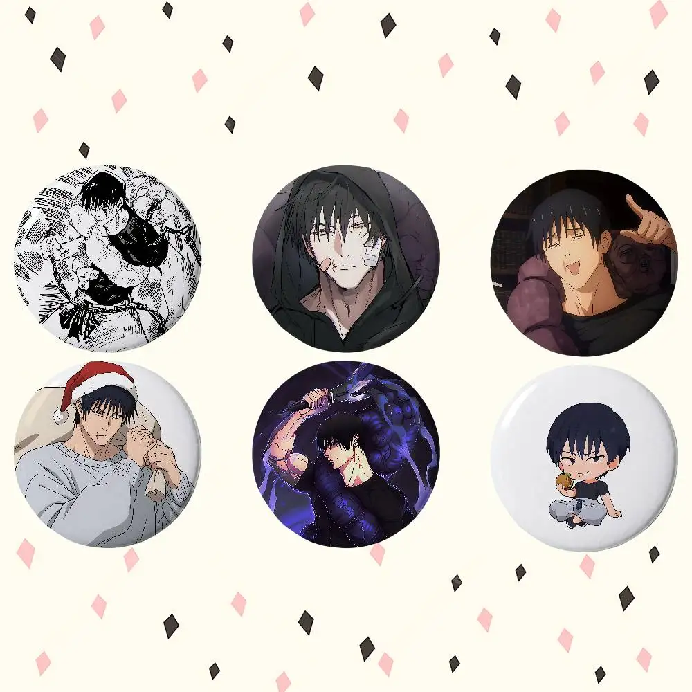 Anime F-Fushiguro Cool T-Toji-S Anime Runde Laser-Anstecknadel Cartoon-Brosche Kleidung Rucksack Accessoires Reversnadel