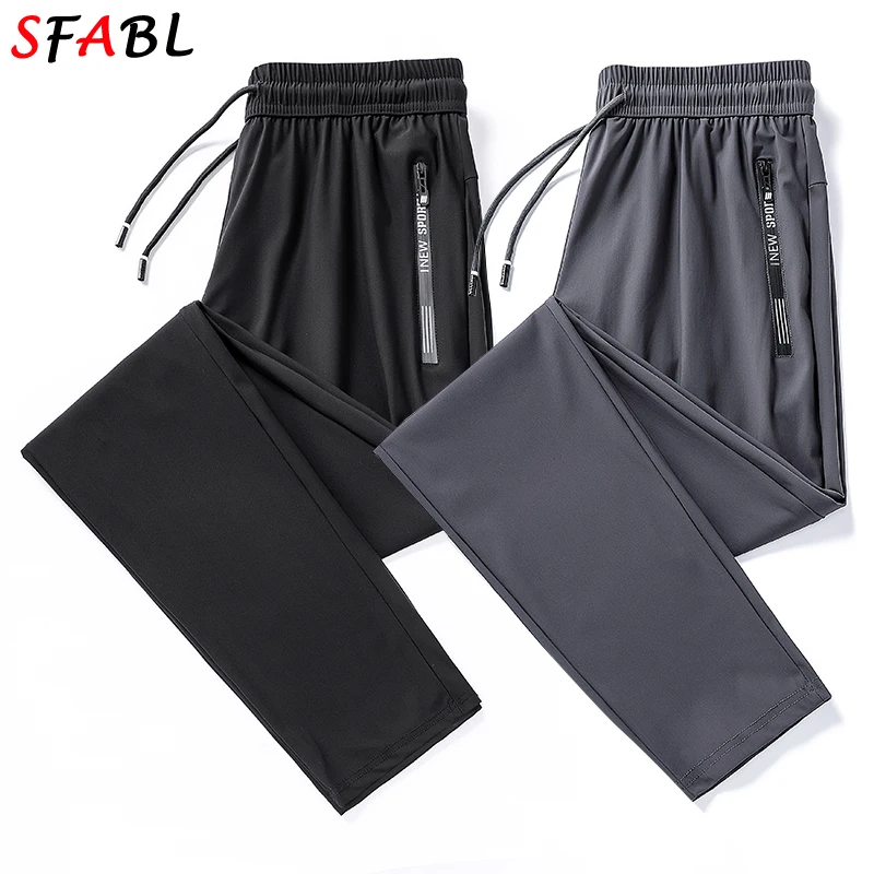 

Summer Quick Dry Gym Fitness Men's Pants Breathable Running Jogging Sweatpants Trousers for Men Sports Pants Man Black Gray 3XL