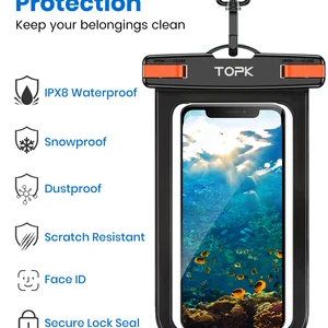 Bolsa de telefone impermeável com cordão, caixa de telefone universal IPX8, saco seco para iPhone Samsung até 7,0 10 principais vendas capa para iphone com cordinha - №9