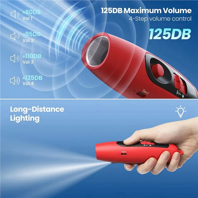 صافرة إلكترونية CJSD-2X مع شحن USB، لمعلم مدربي الحكم، صفارة تخييم رياضية خارجية مع حبل أحمر