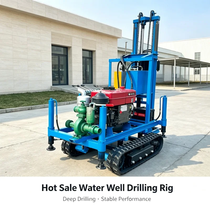 Customized 25 HP Crawler Hydraulic Water Well Drilling Rig, Small Diesel Equipment for Rural Water Supply & Farmland Irrigation