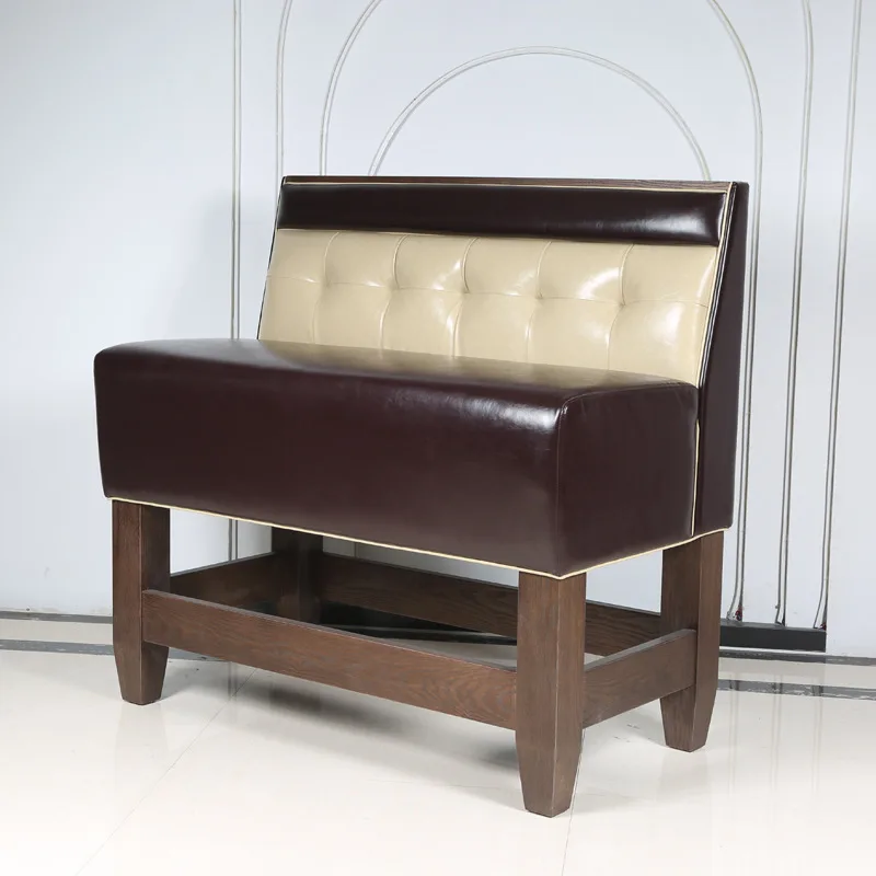 Restaurant booth sofa solid wood soft bag catering furniture American retro bar bar high bar booth