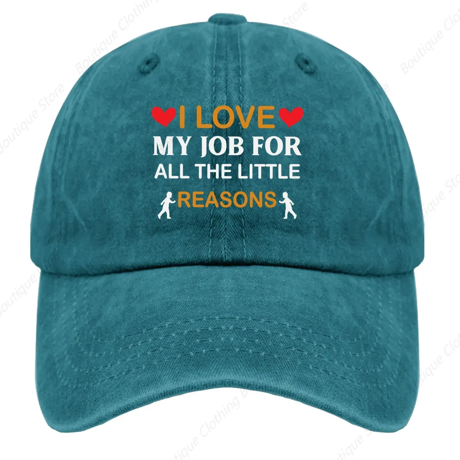 

I Love My Job for All The Little Reasons Cap Baseball Hats Cyan Blue Hiking Hat Women Gifts for Men Baseball Hats