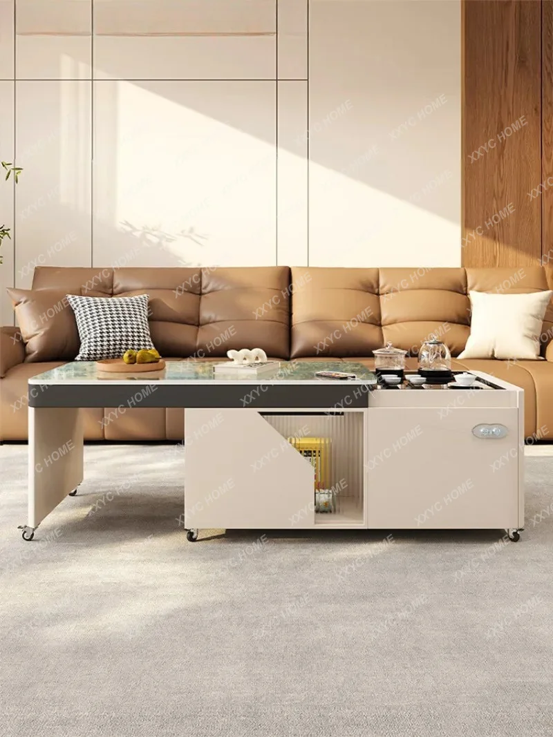 XXMovable lifting rock slab, simple modern intelligent tea making integrated living room home multi-functional tea table