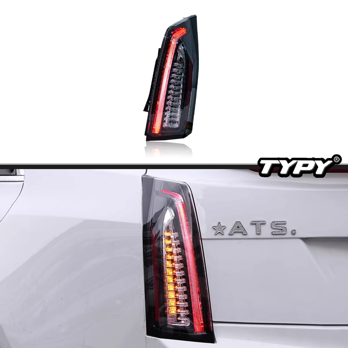 

TYPY New LED Tail Lamp Upgrade Modified For Cadillac AT5 Taillight 2014-2019 Taillight Dynamic Signal Tail Lamp Auto Accessories