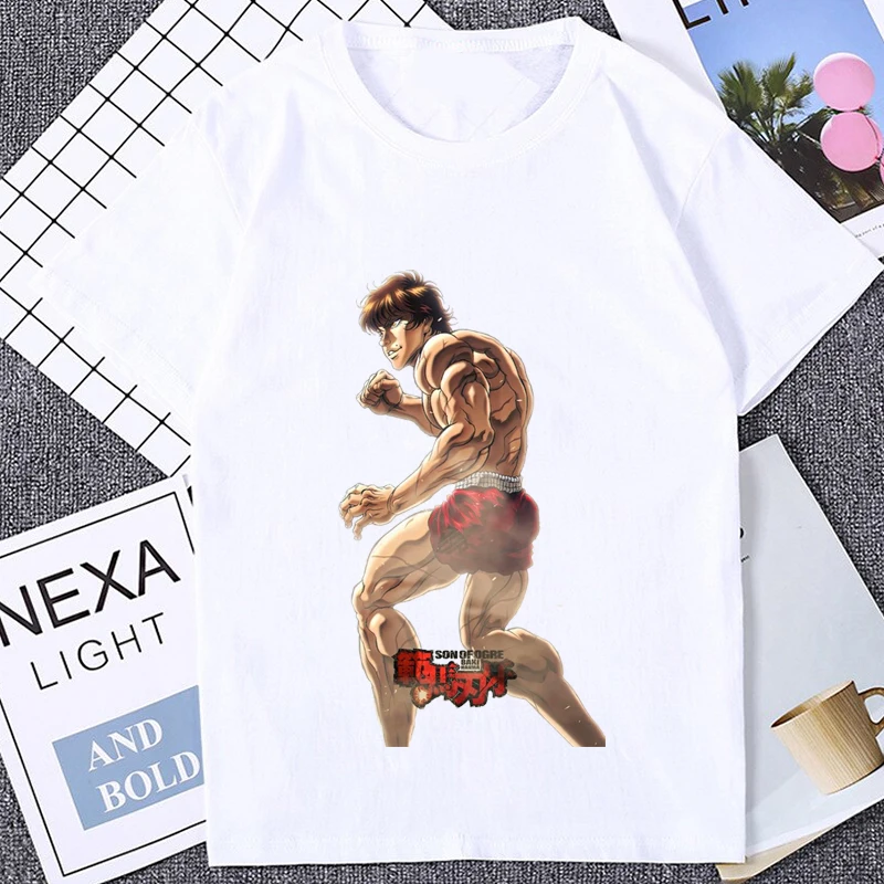 Fighting Animation Baki The Grappler Anime T Shirt Yujiro Hanma Japan Manga Tshirt Men Clothes Summer Streetwear Harajuku Tees