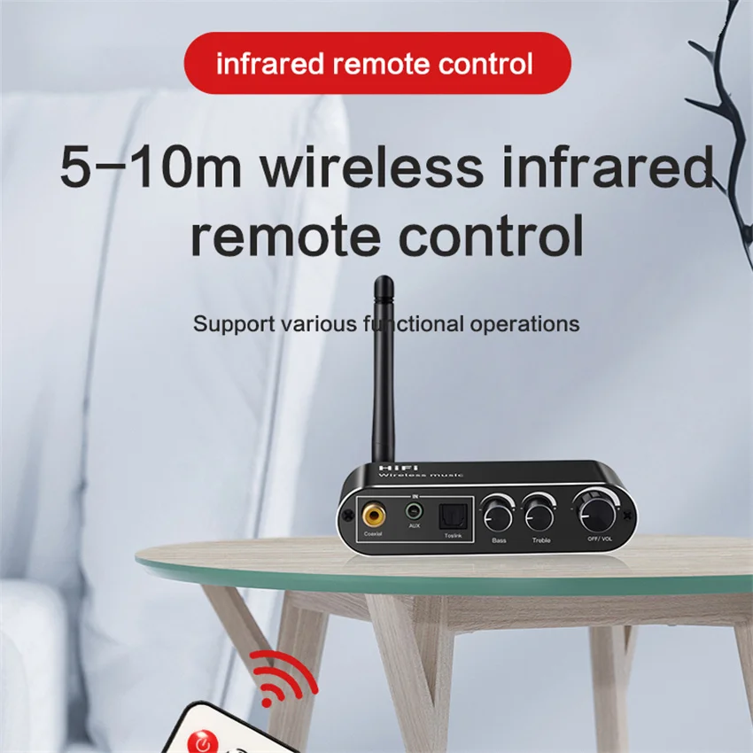 Ricevitore Bluetooth 5.0 telecomando adattatore Wireless convertitore Audio digitale/analogico ottico coassiale a Jack AUX da 3.5mm 2RCA