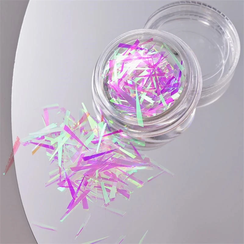 Aurora Cellophane Nail Art Jewelry Elf Fragments Irregular Mirror Laser Stickers Clip-Free Nail Decoration