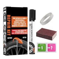 Wheel Rim Repair Kit Black Automobile Alloy Wheel Rims Scratch Remover Pen Car Wheel Scratch Remover Quick Dry Coverage