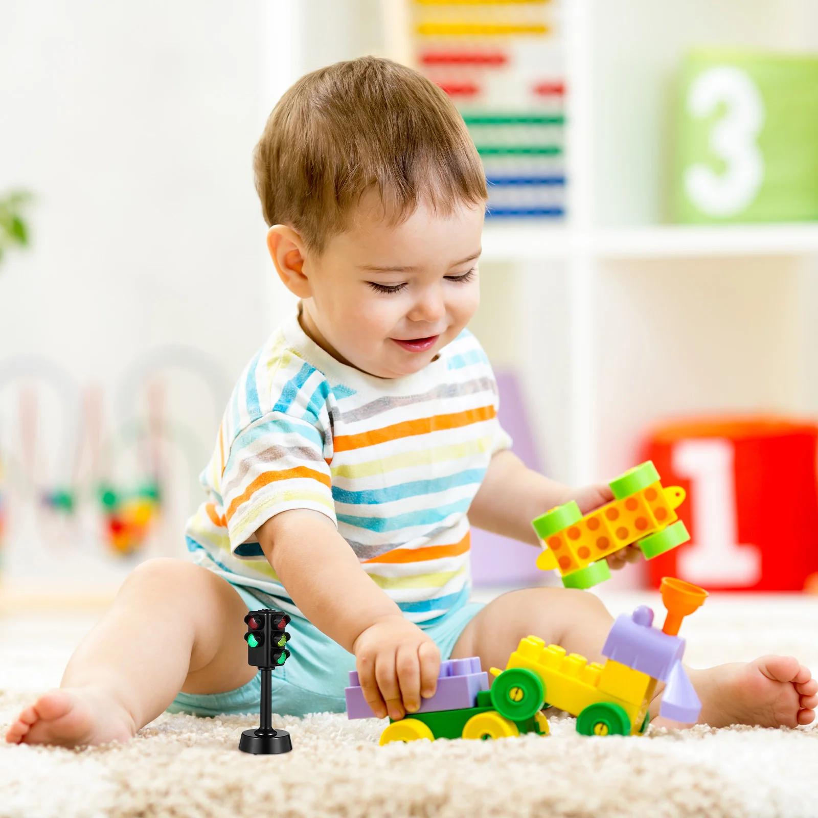 Semáforo modelo brinquedo crianças segurança rodoviária carro do bebê educação jogando simulação plástico único educacional criança