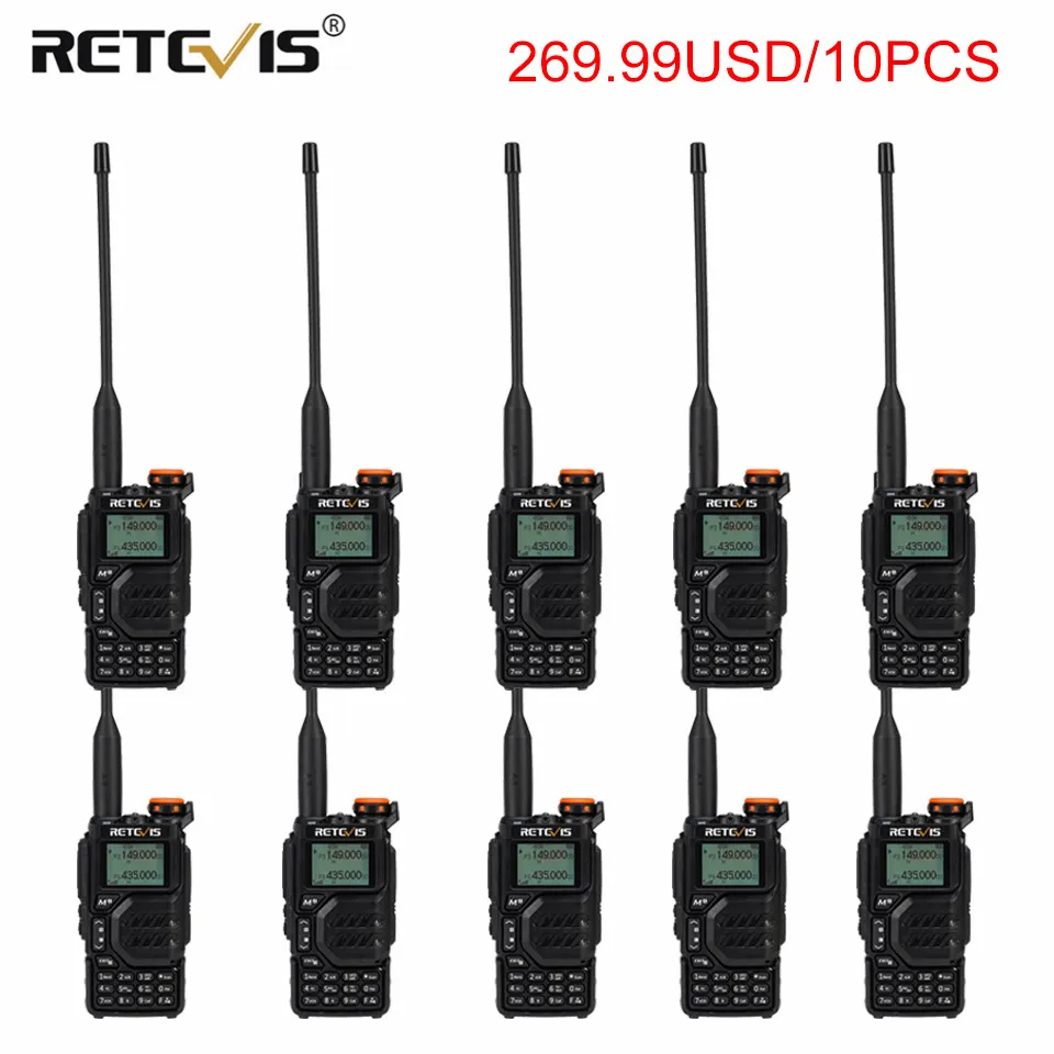 10PCS Retevis RA79 Walkie Talkie Airband Frequency Receiving UHF VHF Dual Band Two Way Radio USB C Charge 5W Ham Radio Aviation