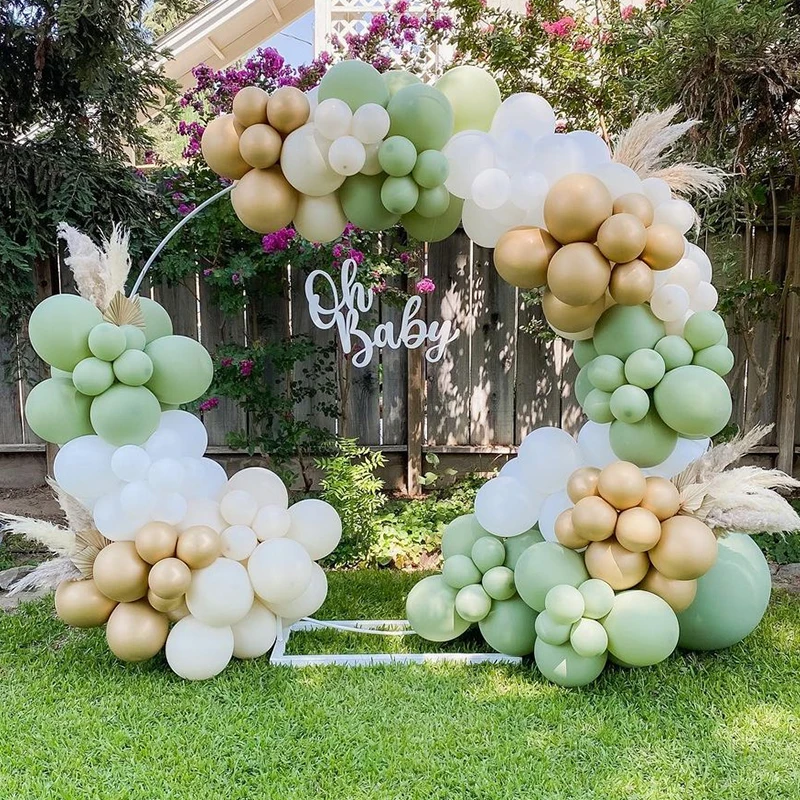 

Bean Green Balloon Garland Arch Kit Birthday Party Decor Baby Shower Wedding Green White Confetti Latex Ballon DIY Decorations