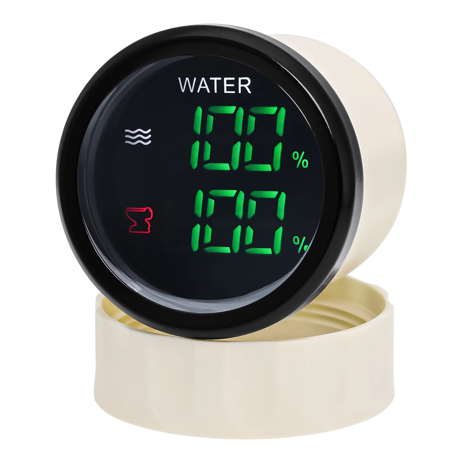 IP66 Waterproof 52MM Dual Gauge Water Temp Gauge+VOLT Fuel Water Level Gauge+VOLT HTG Sewage Level Meter With Alarm LED Meter