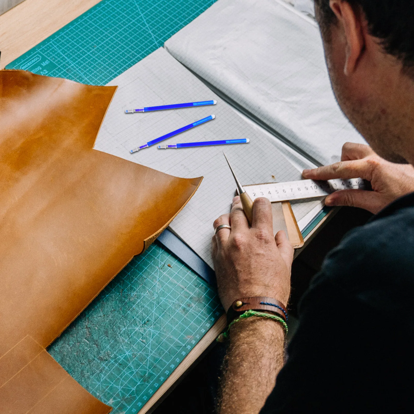 100Pcs Heat Erasable Sewing Marker Pen Refills High Temperature Disappearing Ink Fabric Pens Refills for Quilting