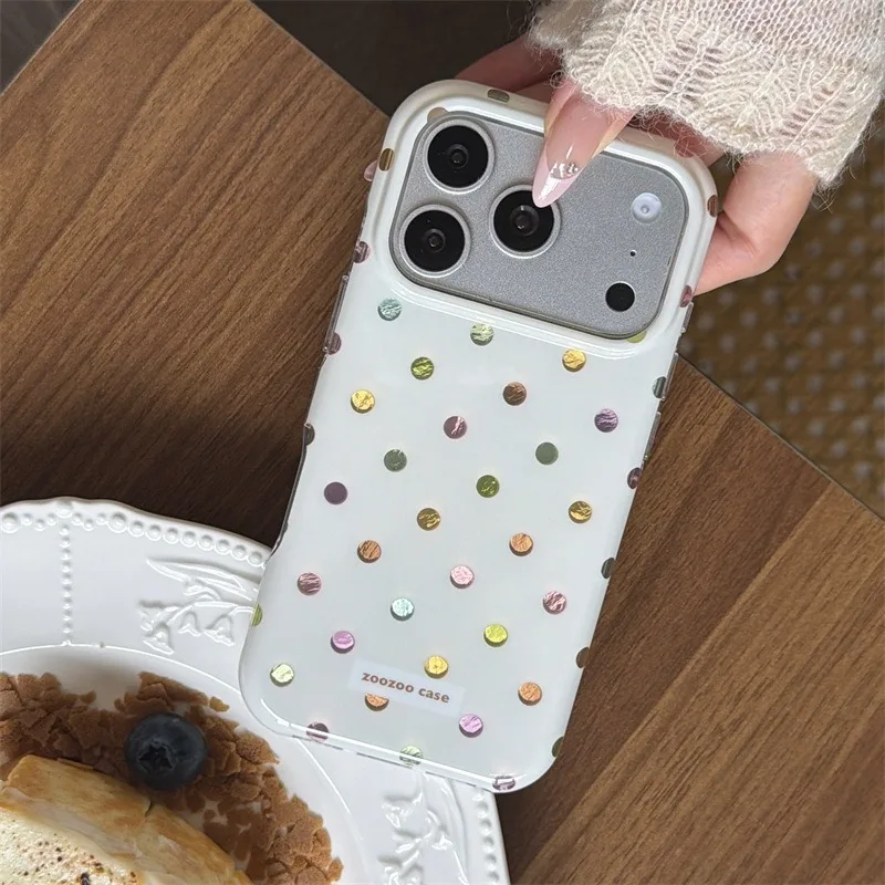 

Color Dots Phone Case For iPhone 17 16 15 14 Pro Max Full Cover Dual Layer