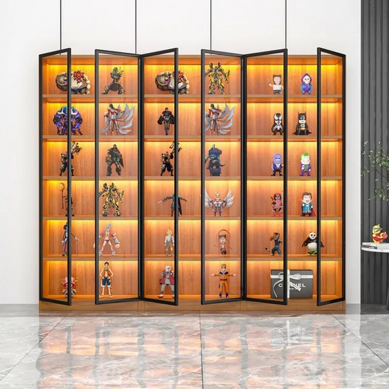 Cabinet glass door bookcase model locker living room household toy display case combination bookcase