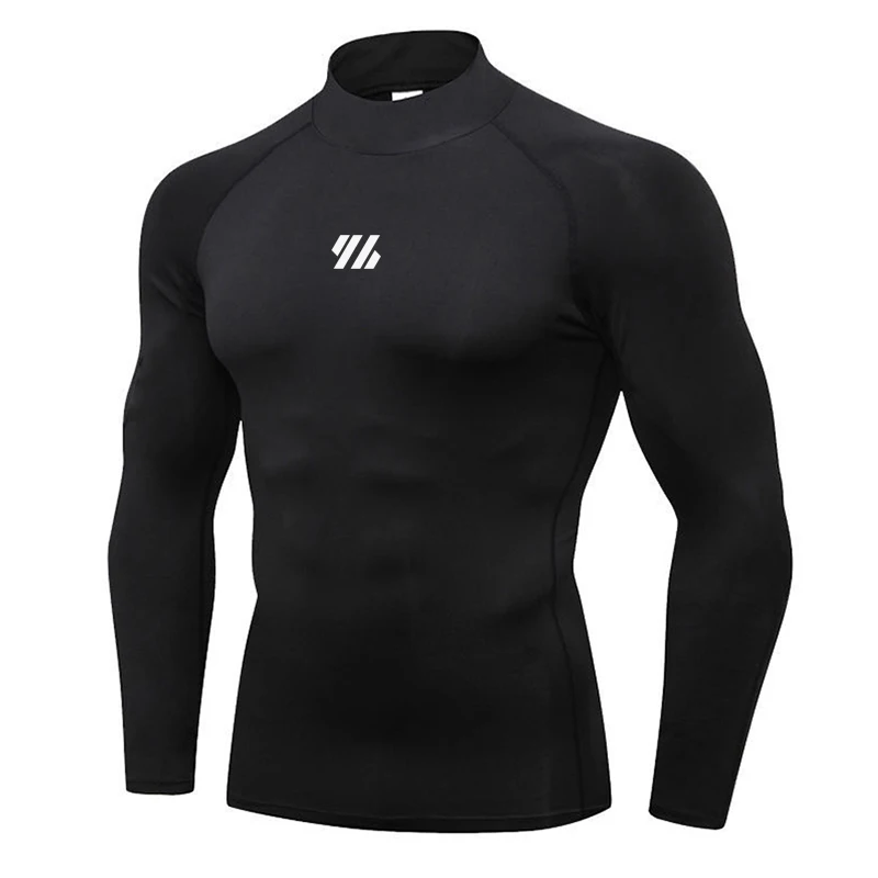 Mens Running T-shirts Compression Fitness Tight Long Sleeve Sport Shirt Training Jogging Tees Gym Sportswear Quick Dry Rashgards