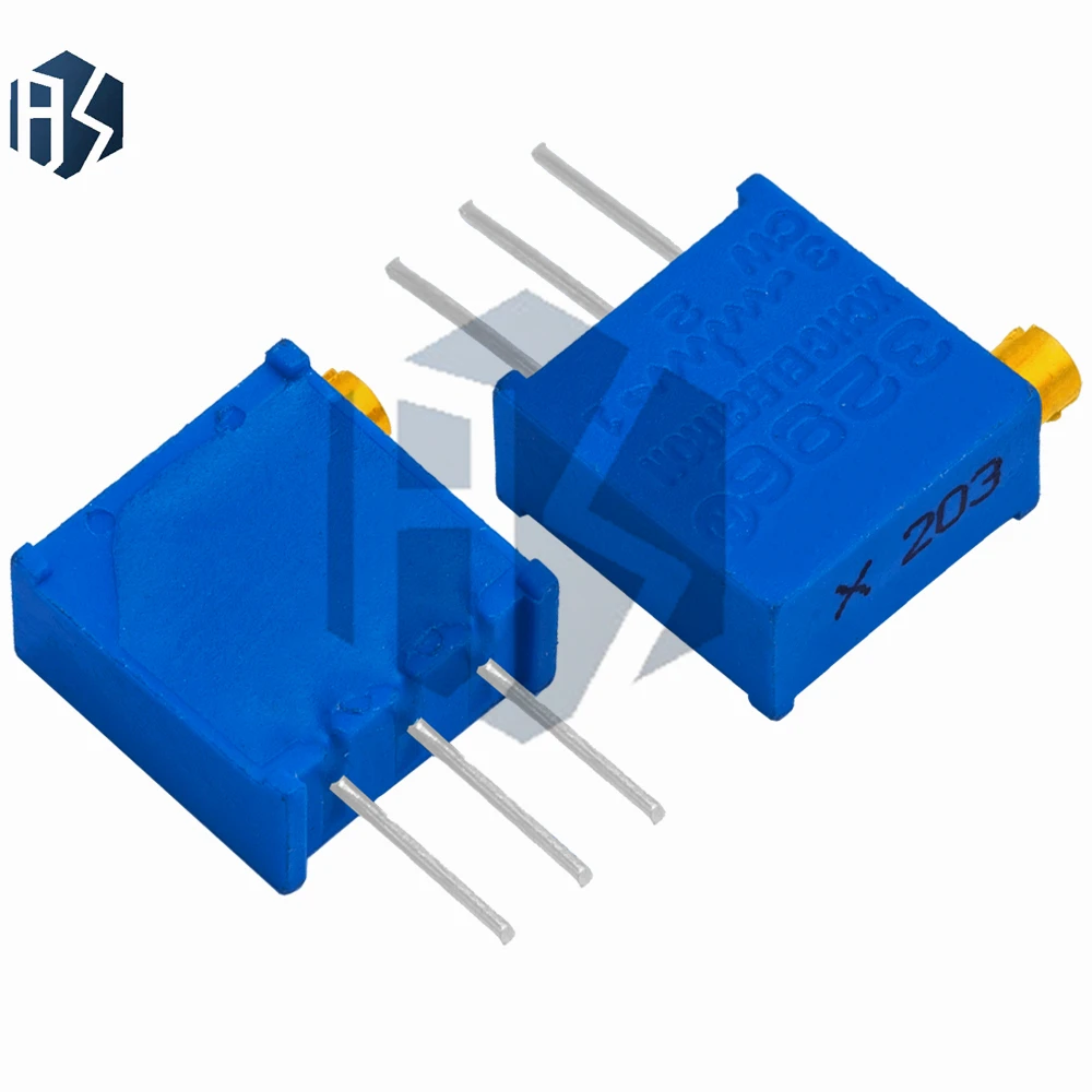10PCS 3296 Trimpot Assortment: 3296X Trimmer Potentiometers – 50Ω, 100Ω, 1KΩ to 100KΩ, 1MΩ Resistance Values