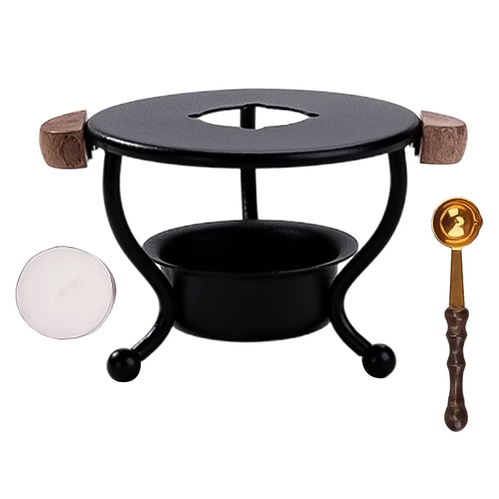 

Набор из 3-х портативных печей для плавления воска в стиле Дин с двумя ручками, термостойкий нагреватель для восковых печатей, печь для плавки воска