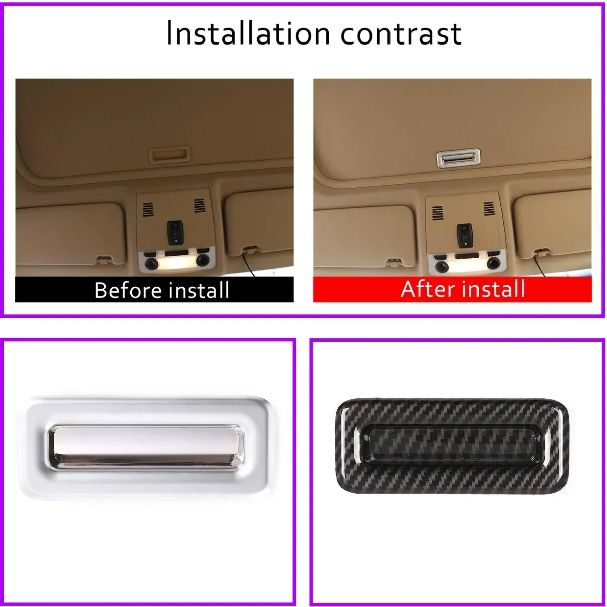For BMW 1 3 Series E90 E91 E92 E93 2005-2011 ABS Carbon Fiber Interior Sunroof Switch Frame Handle Cover Trim ST Car Accessories