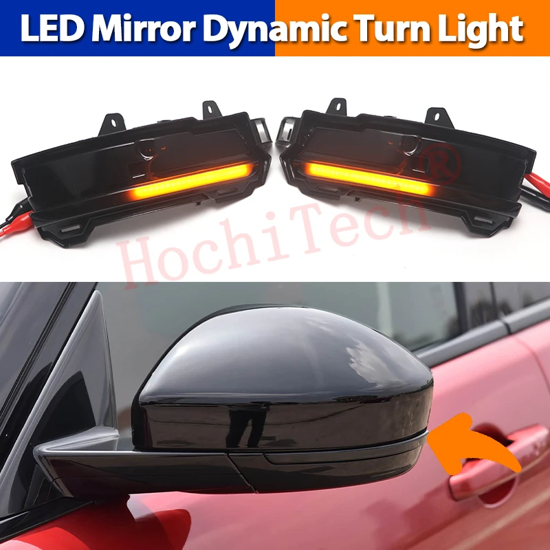 2 luces LED dinámicas de espejo secuencial para intermitentes de coche, lámpara de estilo para Land Rover Discovery L550 Range Evoque L538 L560