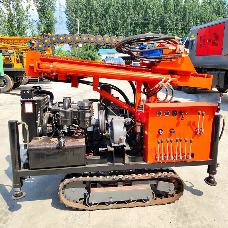 جهاز حفر متنقل موثوق به 200 متر مخصص مع مضخات الطين وضواغط الهواء جهاز حفر آبار المياه #2